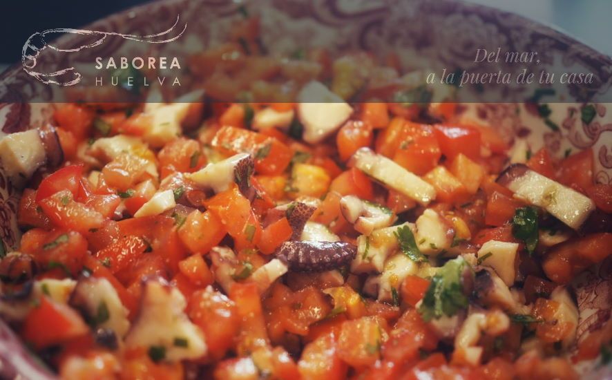 Receta de Salpicón de pulpo y langostinos - Saborea Huelva