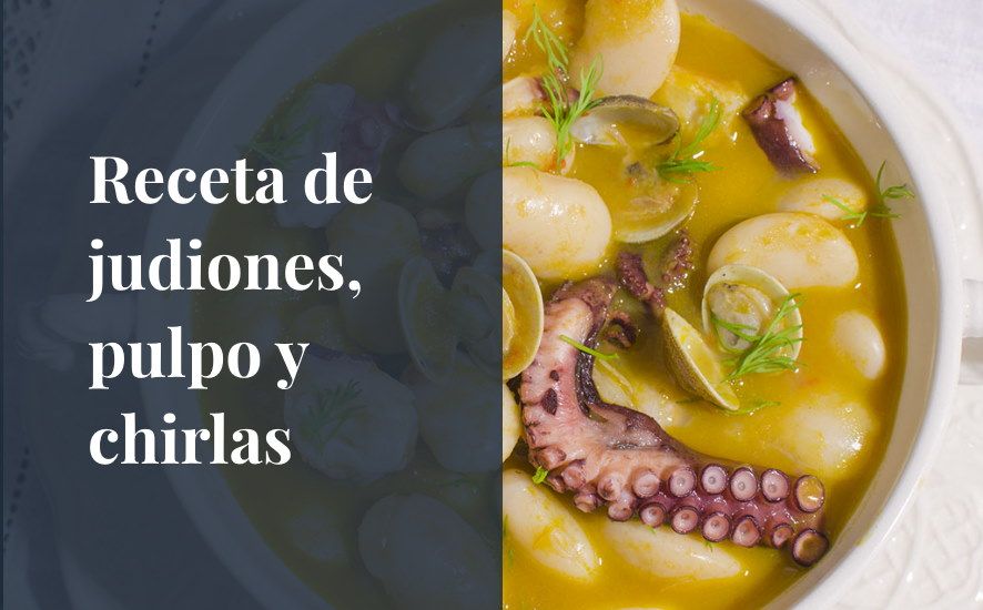 Receta de guiso de judiones con pulpo y almejas - Saborea Huelva