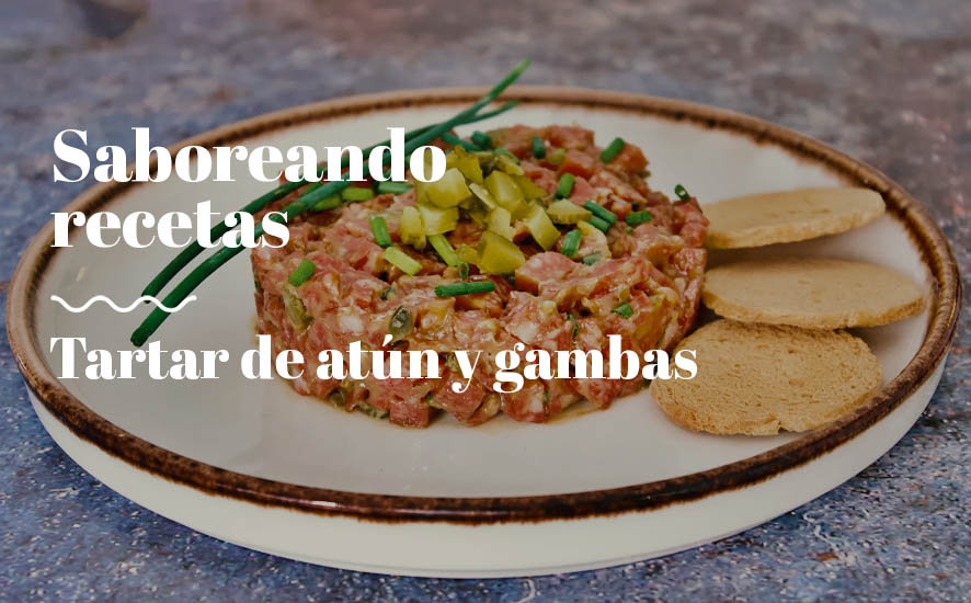 Tartar de atún y gambas - Saborea Huelva