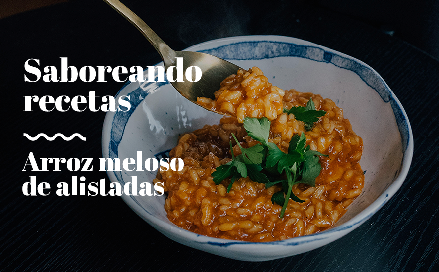 Arroz meloso de gambas rojas alistadas - Saborea Huelva